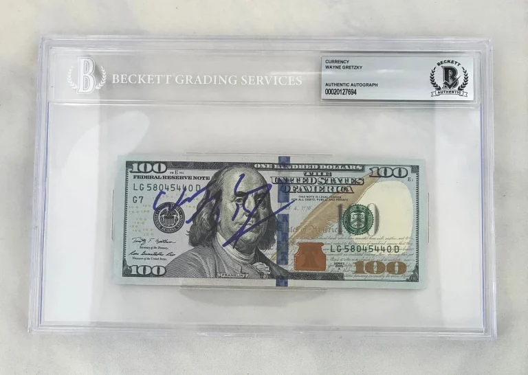 Wayne Gretzky Signed $100 Bill US Currency Edmonton Oilers Beckett BAS COA