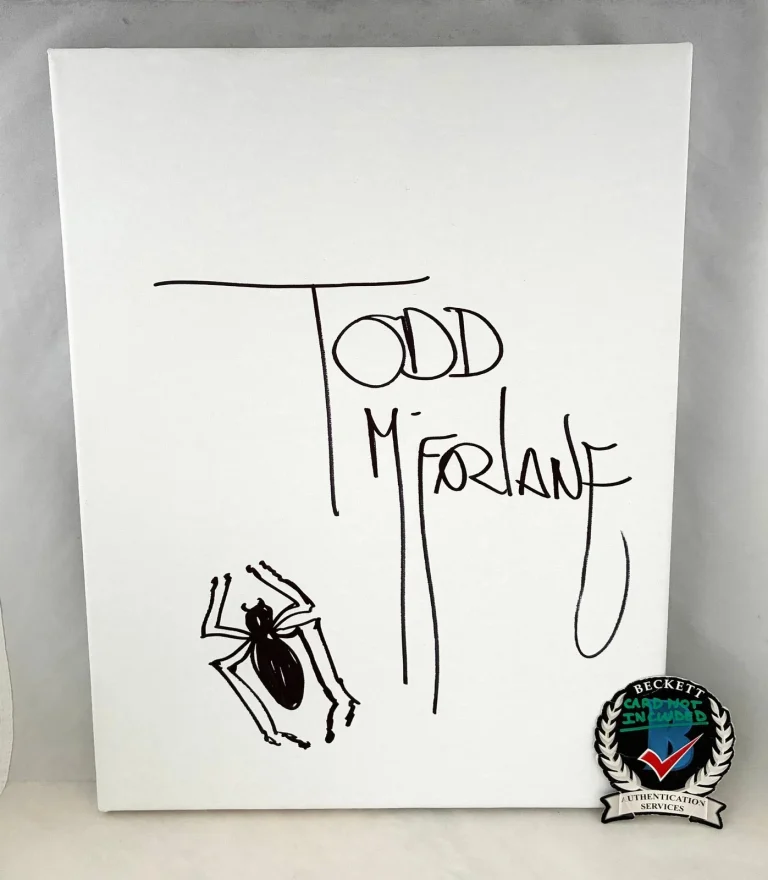 Todd McFarlane Signed Hand Drawn Sketch 11x14 Canvas Spider-Man Beckett BAS COA