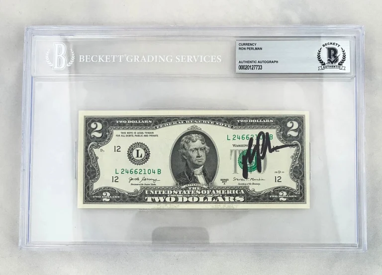 Ron Perlman Signed $2 Bill US Currency Beckett BAS COA