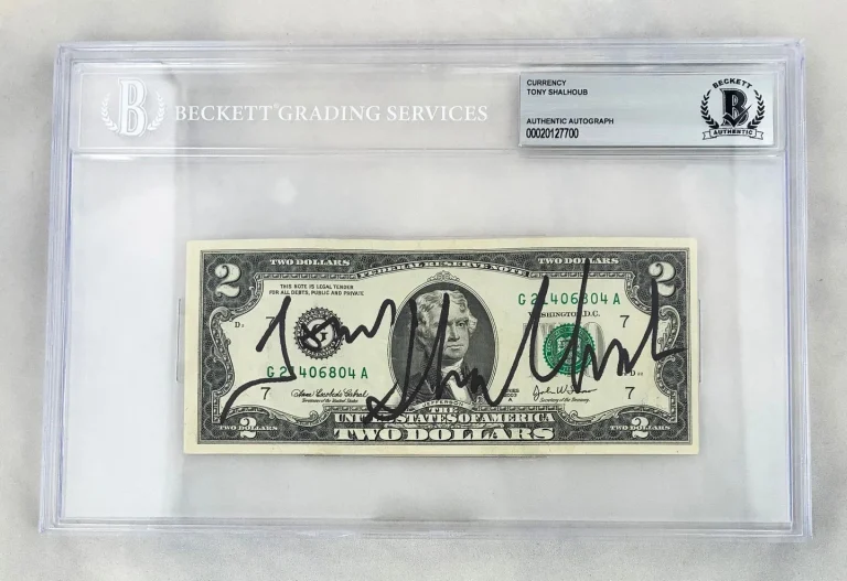 Tony Shalhoub Signed $2 Bill US Currency Beckett BAS 1 COA