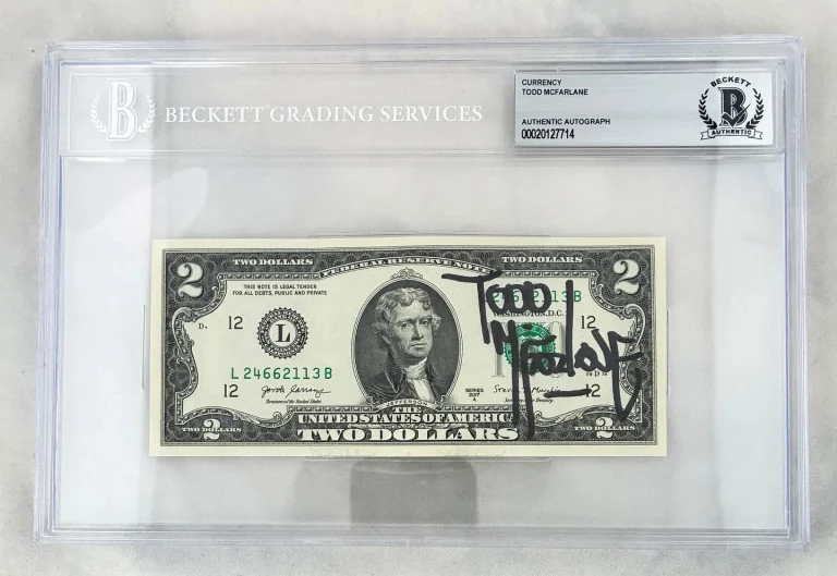 Todd McFarlane Signed $2 Bill US Currency Beckett BAS 1 COA