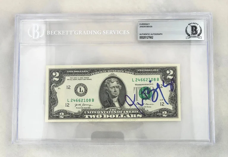 Jason Biggs Signed $2 Bill US Currency Beckett BAS COA