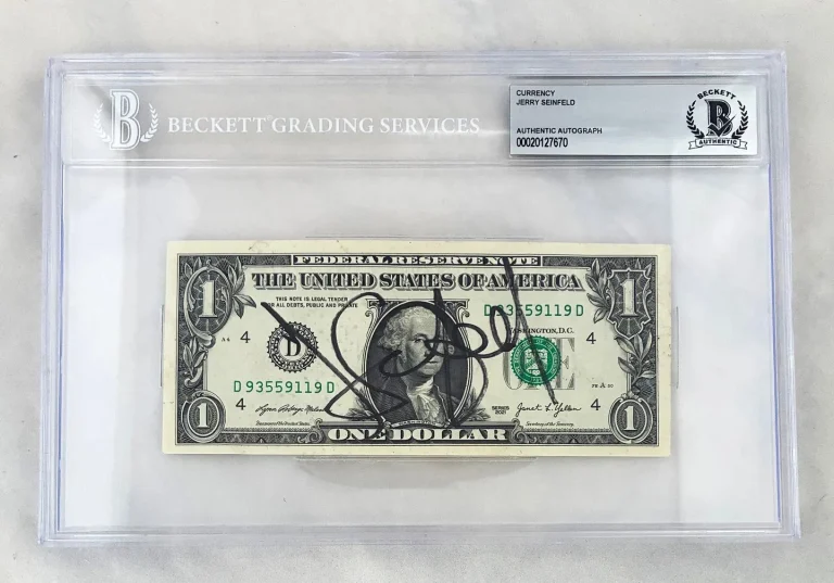 Jerry Seinfeld Signed $1 Bill US Currency Beckett BAS COA