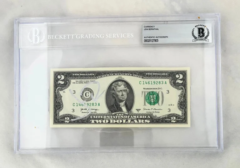 Jon Bernthal Signed $2 Bill US Currency Beckett BAS 1 COA