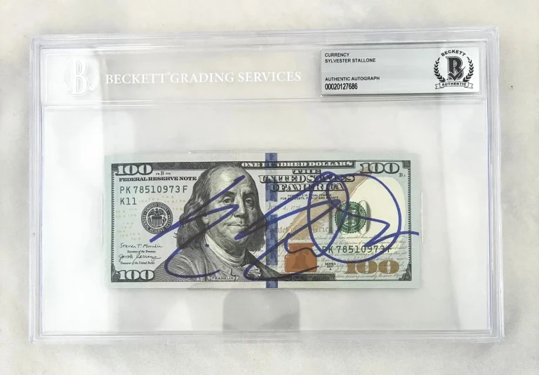 Sylvester Stallone Signed $100 Bill US Currency Beckett BAS COA