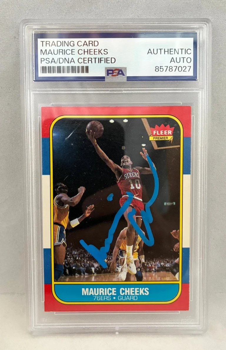 Maurice Cheeks Signed Card 1986 Fleer #16 Philadelphia 76ers PSA/DNA COA