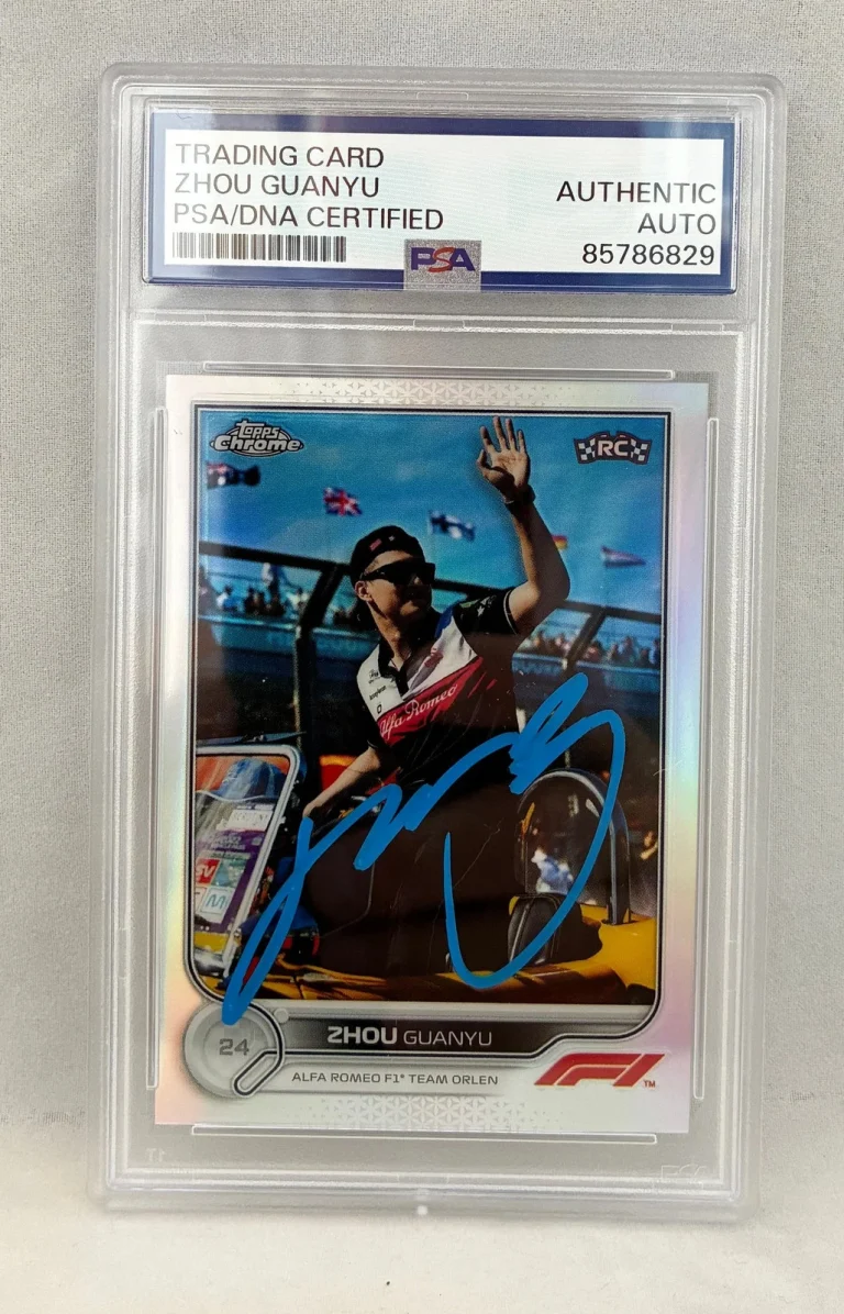 Zhou Guanyu Signed Rookie Card 2022 Topps Chrome #66 F1 PSA/DNA COA
