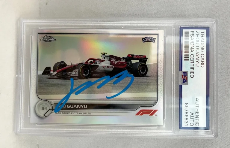 Zhou Guanyu Signed Rookie Card 2022 Topps Chrome #126 F1 PSA/DNA COA
