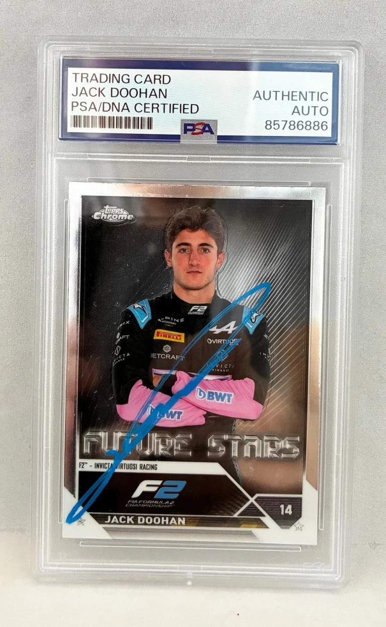 Jack Doohan Signed Rookie Card 2023 Topps Chrome #72 F2 PSA/DNA 1 COA