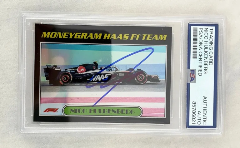 Nico Hulkenberg Signed Card 2023 Topps Chrome F1 #AU77-NH PSA/DNA COA