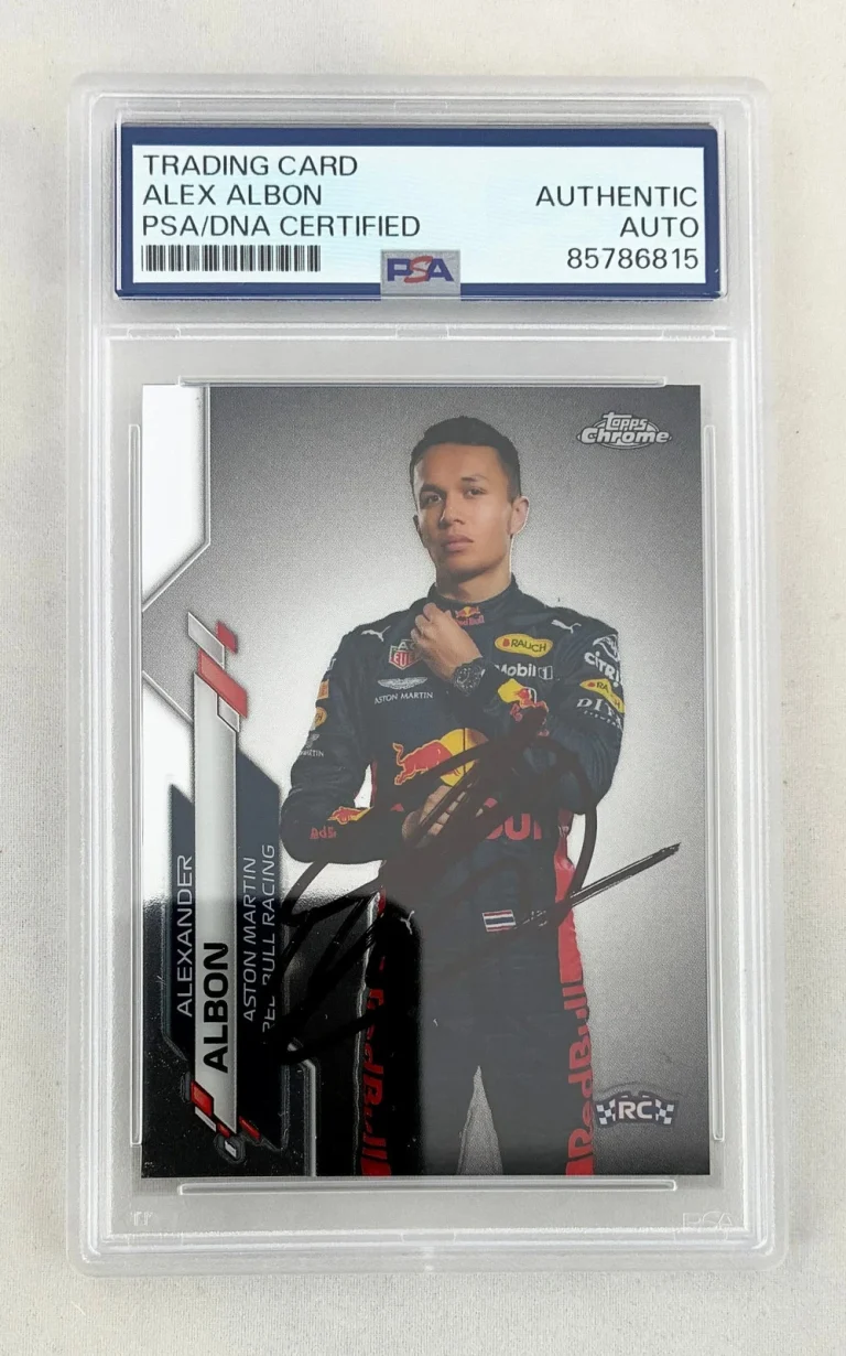 Alex Albon Signed Rookie Card 2020 Topps Chrome #5 F1 PSA/DNA COA