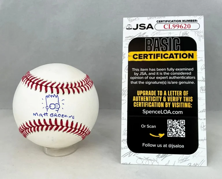 Matt Groening Signed Baseball Bart Simpson JSA 1 COA