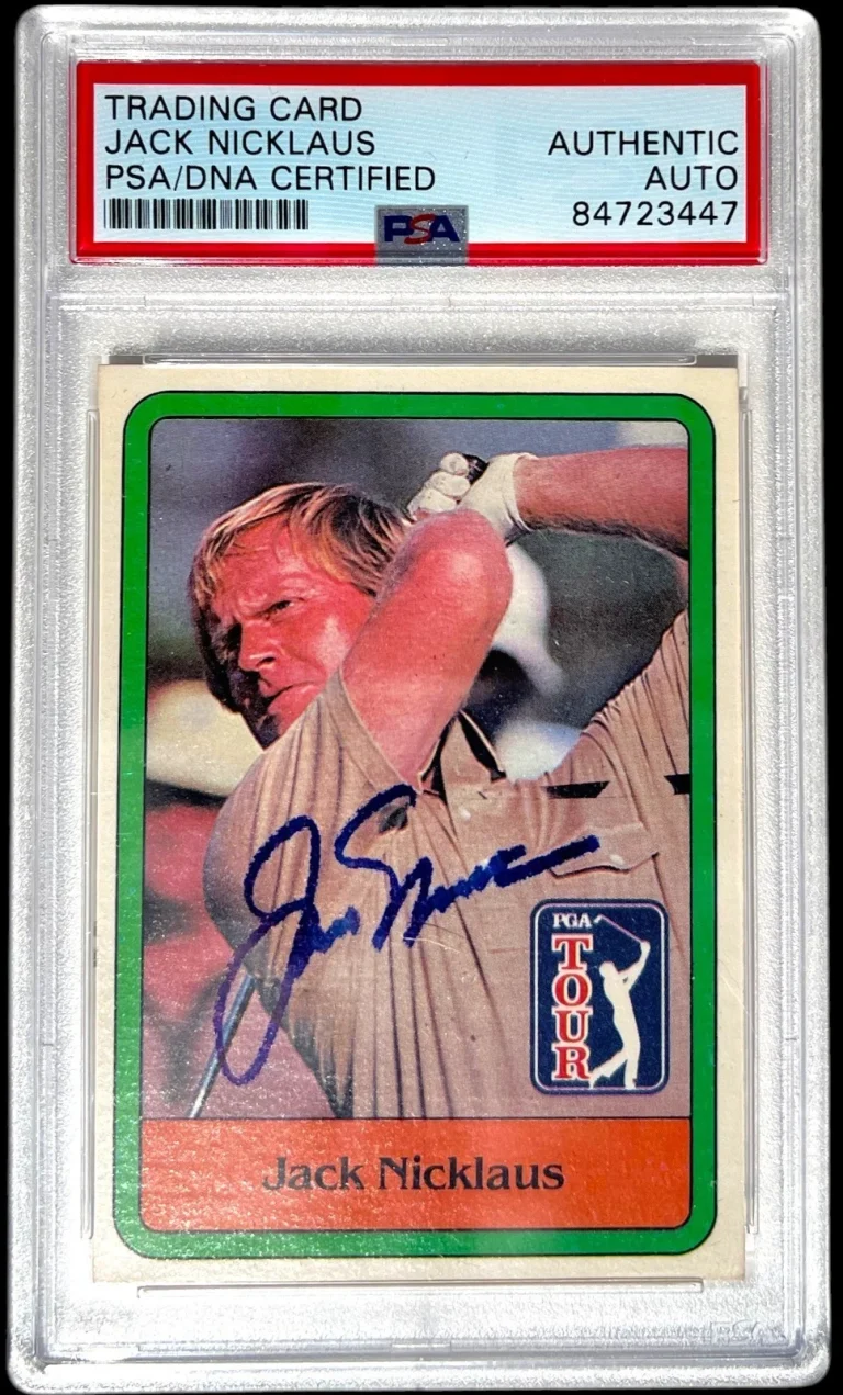 JACK NICKLAUS SIGNED 1981 DONRUSS GOLF ROOKIE CARD #13 RC AUTO MASTERS PSA/DNA