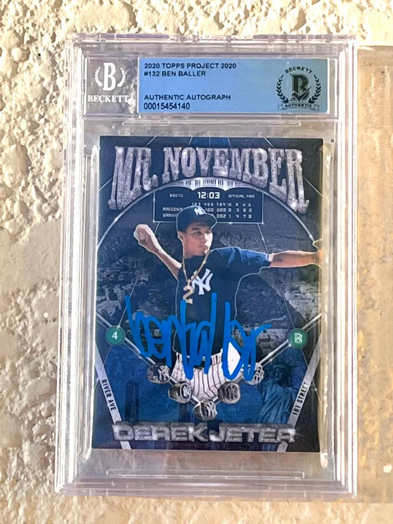 Ben Baller Signed Topps Project 2020 Derek Jeter Card #132 Beckett slab BAS #1