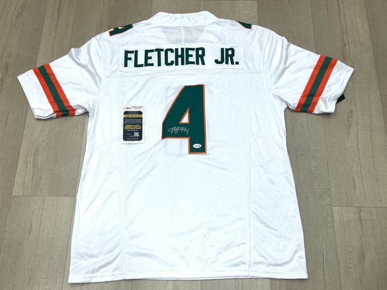 Mark Fletcher Jr Signed Miami Hurricanes Jersey  AUTO JSA CERT 1
