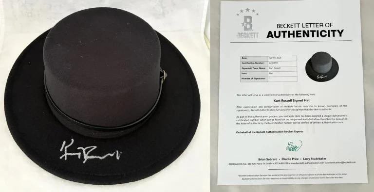 Kurt Russell Signed Hat Tombstone Wyatt Earp Beckett BAS COA