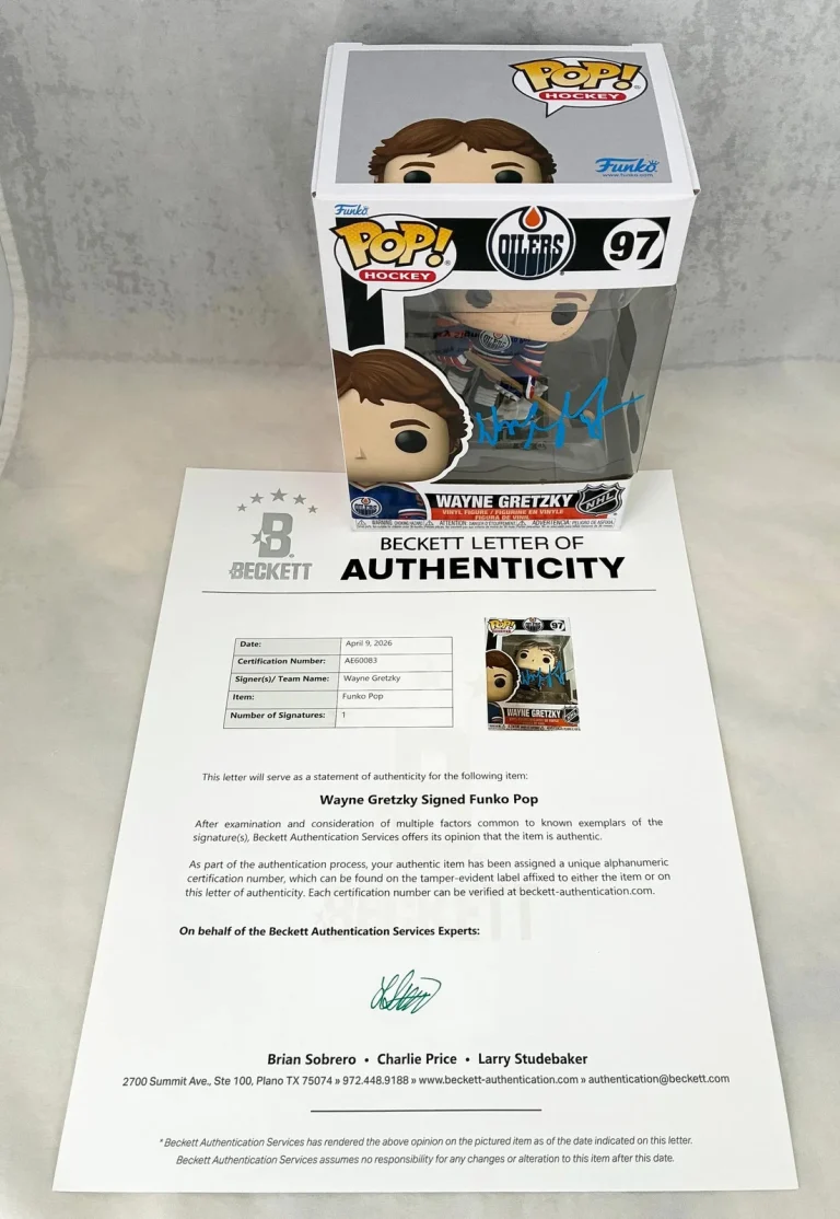 Wayne Gretzky Signed Funko Pop Edmonton Oilers Beckett BAS 2 COA