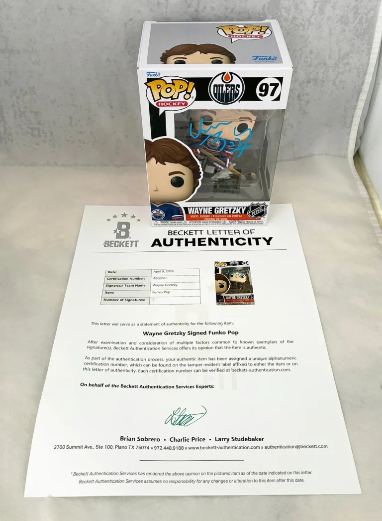 Wayne Gretzky Signed Funko Pop Edmonton Oilers Beckett BAS 1 COA