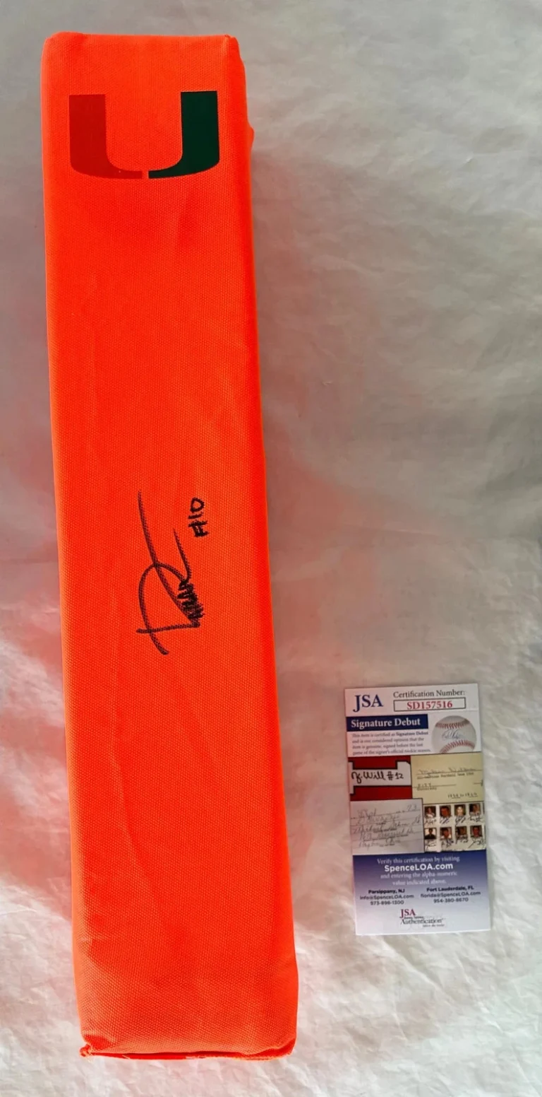 Darian Mensah Signed Pylon Miami Hurricanes JSA 1 COA