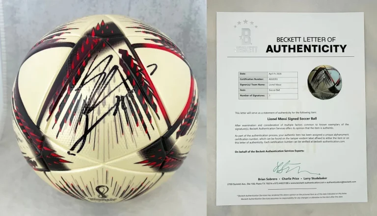 Lionel Messi Signed 2022 World Cup Soccer Ball Argentina Beckett COA