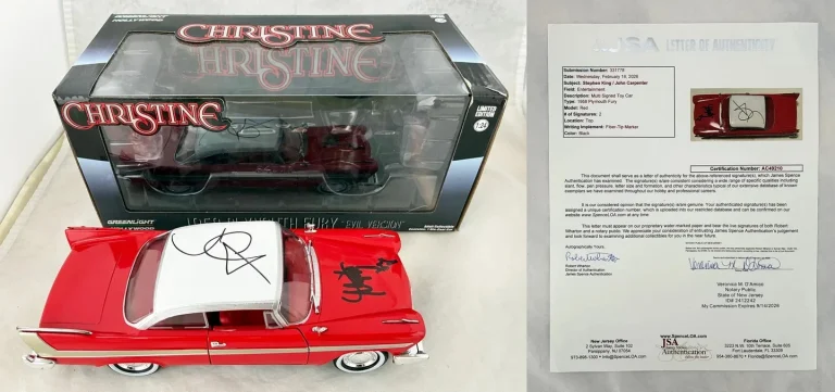 Stephen King and John Carpenter Signed Diecast Car 1:24 Christine JSA COA