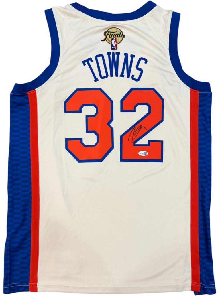 KARL ANTHONY TOWNS SIGNED NEW YORK KNICKS NBA FINALS JERSEY AUTOGRAPHED JSA COA!