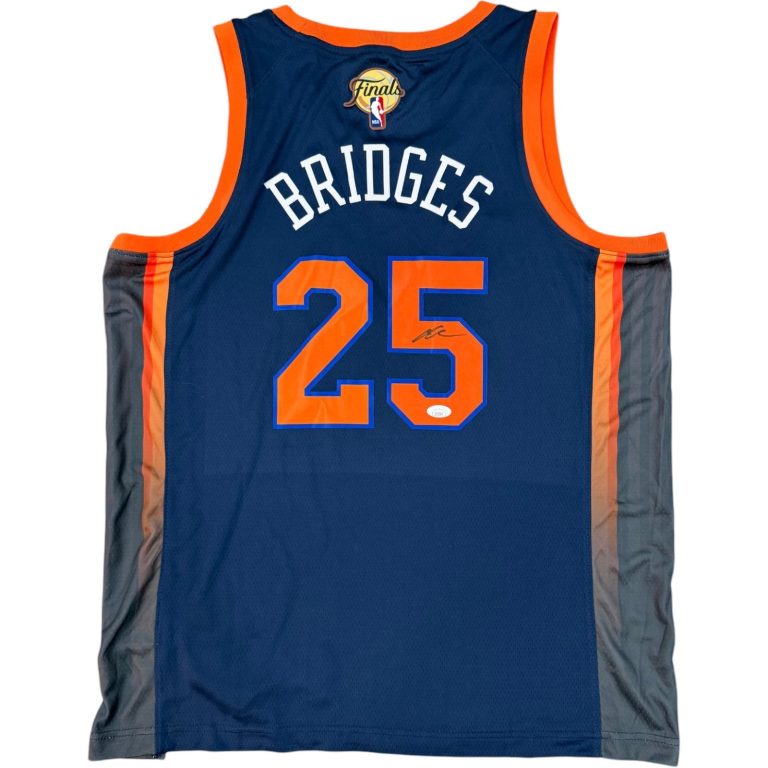 MIKAL BRIDGES SIGNED NEW YORK KNICKS JERSEY NBA FINALS CHAMPIONS AUTO JSA COA