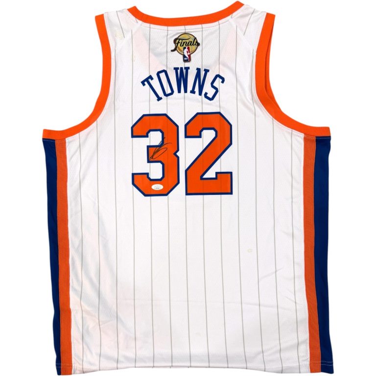 KARL ANTHONY TOWNS SIGNED NEW YORK KNICKS JERSEY NBA FINALS CHAMPIONS JSA COA !