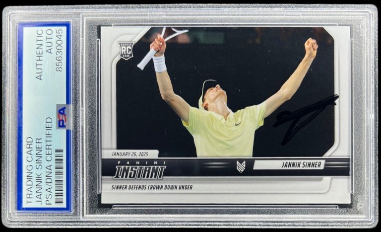JANNIK SINNER SIGNED 2024 PANINI INSTANT ROOKIE CARD #JS-5 TENNIS RC PSA AUTO !