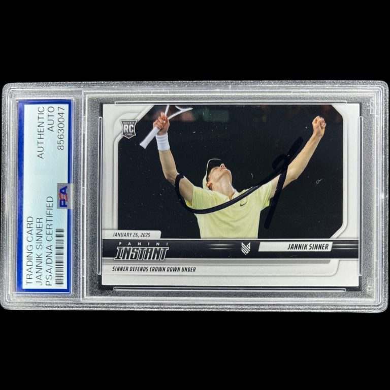 JANNIK SINNER SIGNED 2024 PANINI INSTANT ROOKIE CARD #JS-5 TENNIS RC PSA AUTO !!