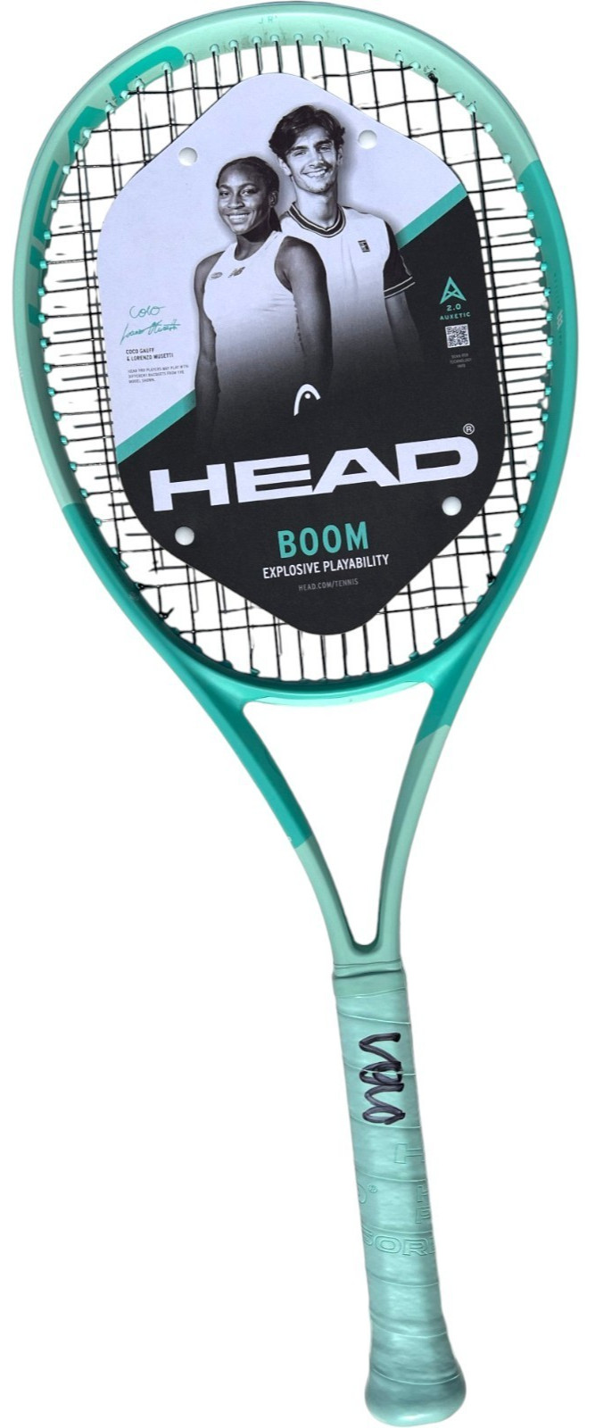 COCO GAUFF SIGNED AUTOGRAPHED HEAD BOOM JR 2024 TENNIS RACQUET RACKET JSA COA