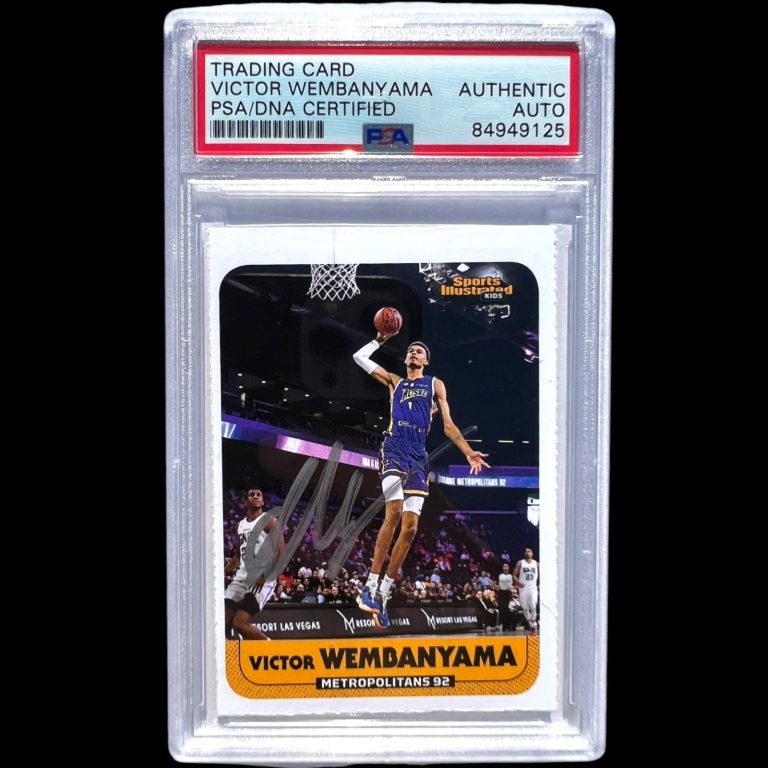 VICTOR WEMBANYAMA SIGNED 2023 SPORTS ILLUSTRATED KIDS SI ROOKIE CARD AUTO PSA !