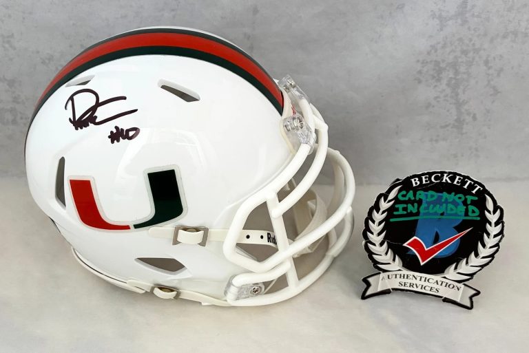 Darian Mensah Signed Mini Helmet Miami Hurricanes Beckett BAS COA