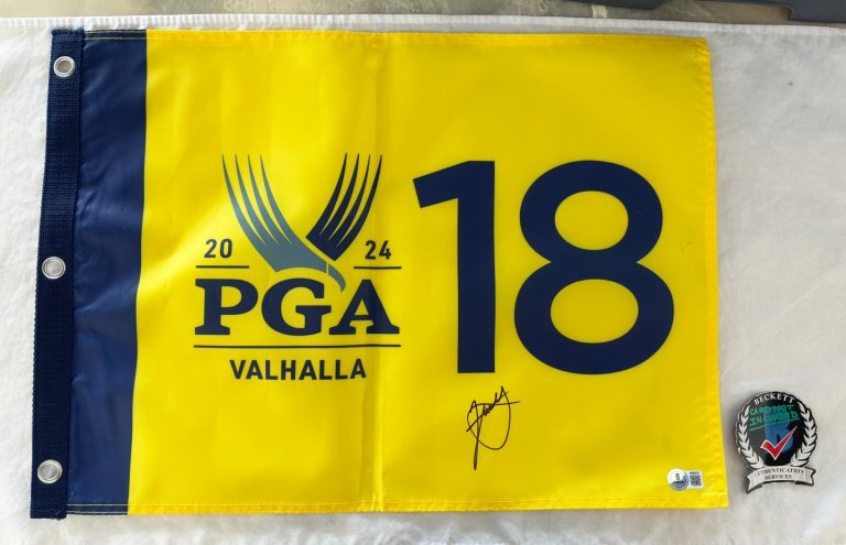 Xander Schauffele Signed 2024 PGA Championship Flag Beckett BAS COA