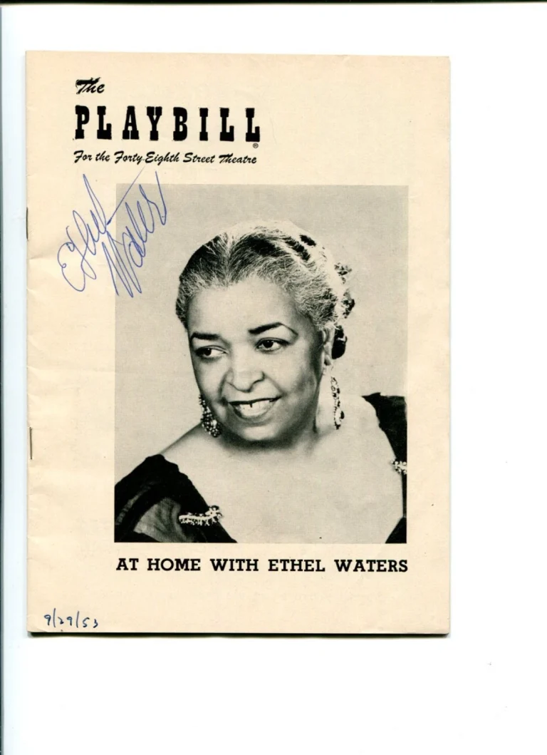 Ethel Waters Jazz Blues Singer At Home Broadway Signed Autograph Playbill Photo