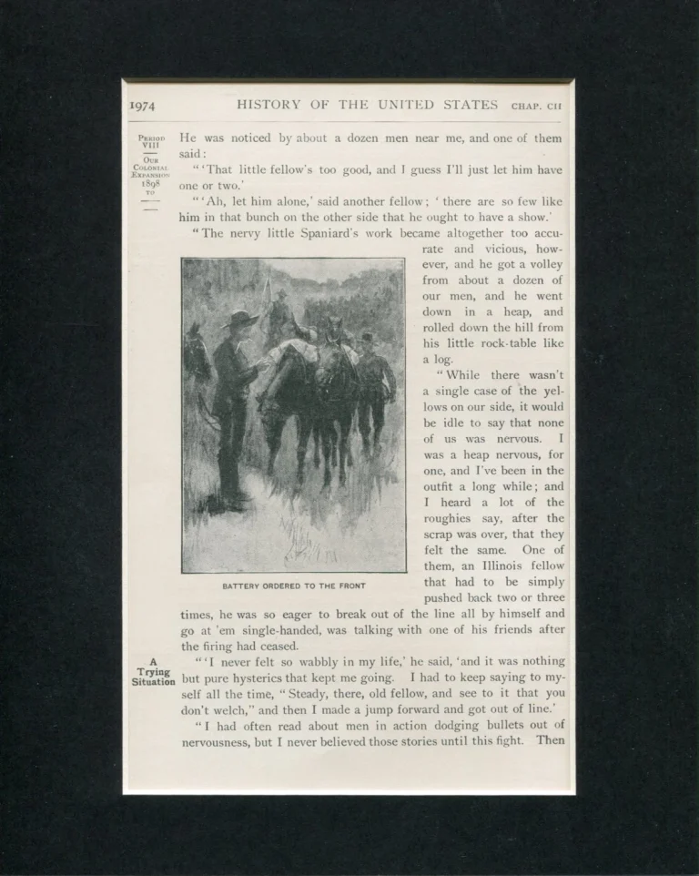 Battery Ordered To Front Spanish-American War Original Book Photo Display