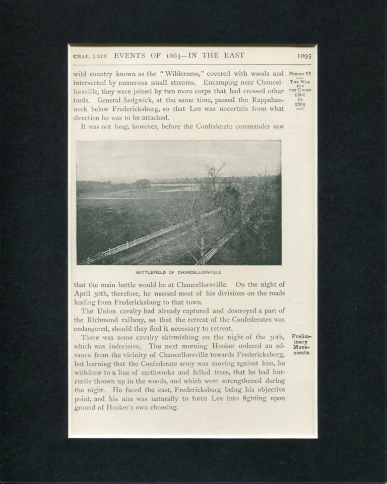 Battlefield Of Chancellorsville Civil War Original Engraving Photo Display