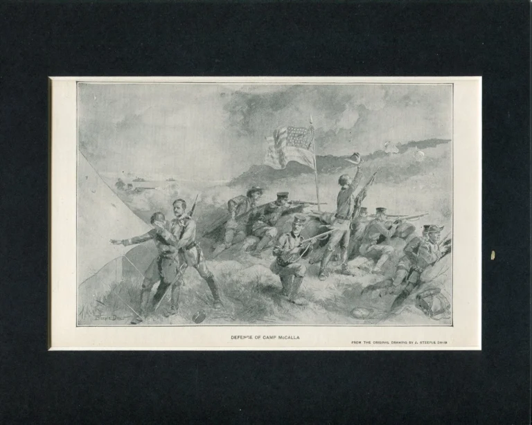 Defense Of Camp McCalla Spanish-American War Original Book Photo Display