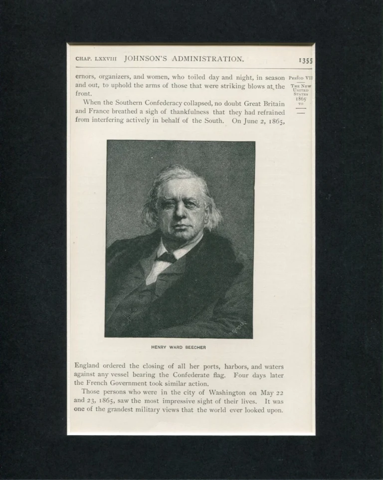 Henry Ward Beecher Congregationalist Clergy Abolition Of Slavery Original Photo