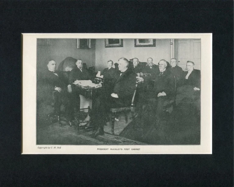 President William McKinley First Cabinet Original Engraving Book Photo Display