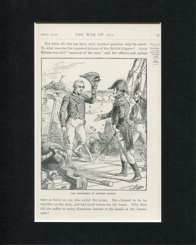 Surrender Of Captain James Richard Dacres War Of 1812 Book Photo Display