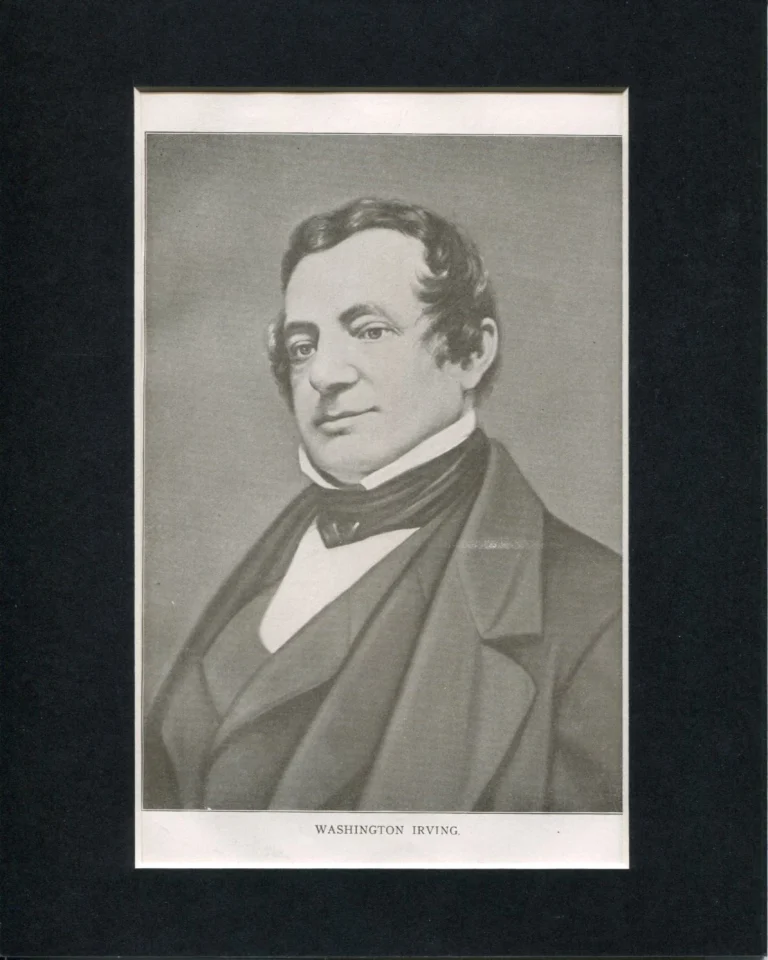 Washington Irving Author Legend Sleepy Hollow Engraving Book Photo Display