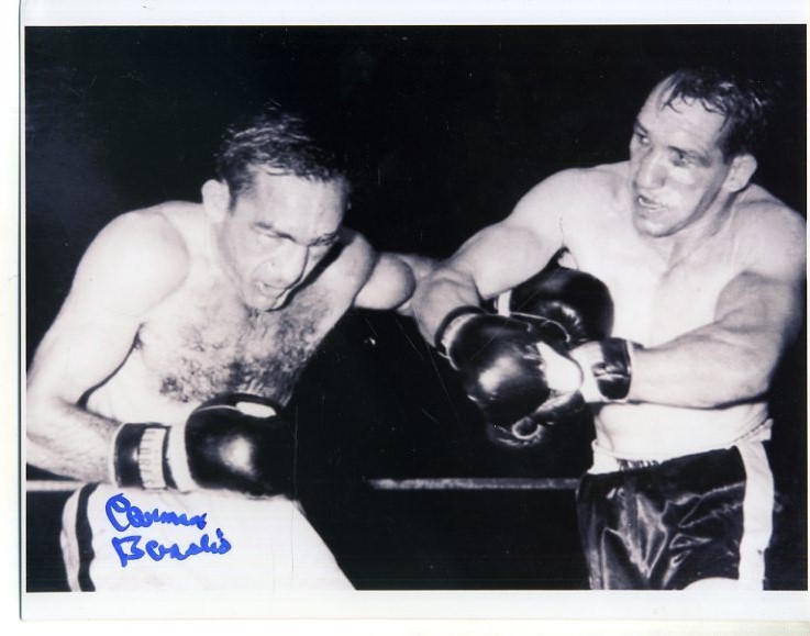 Carmen Basilio Boxing Champ HOF USMC Marine Corp Signed Autograph Photo