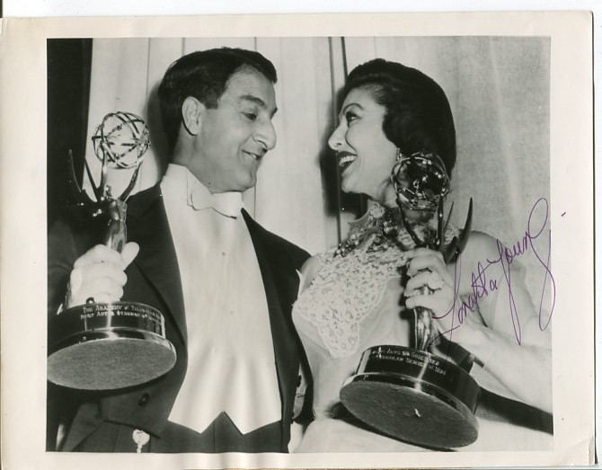 Loretta Young 1955 Emmy Award Signed Autograph Original Press Photo