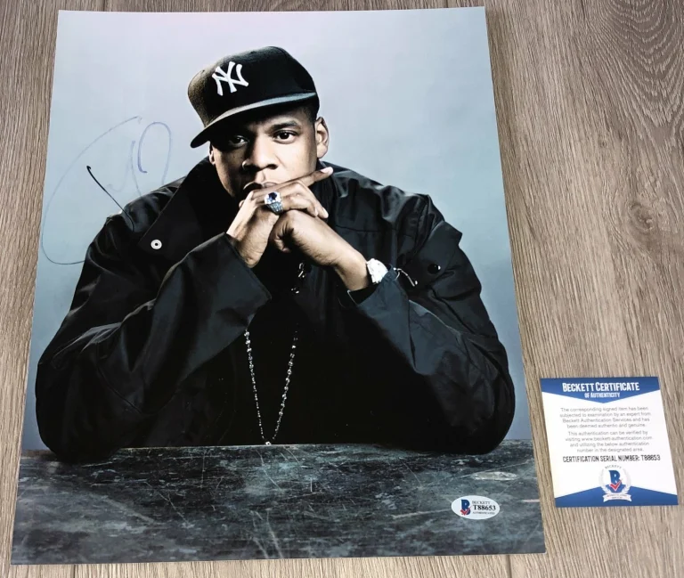 JAY-Z JAY Z SHAWN CARTER SIGNED 11x14 PHOTO w/EXACT PROOF & BECKETT BAS COA