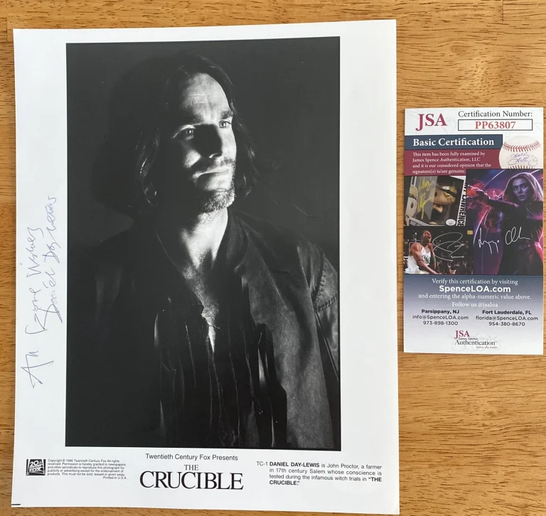 Daniel Day Lewis Signed Autographed Vintage 8x10 Photo JSA Cert The Crucible