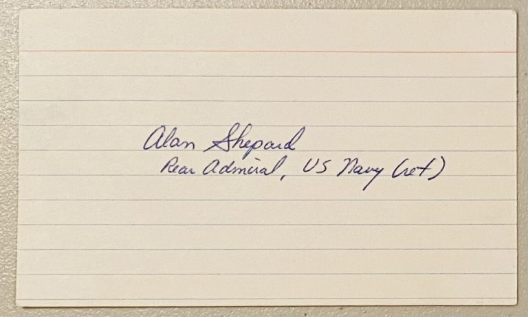 Alan Shepard Vintage Early Signed Autographed 3x5 Card Beckett BAS Apollo 14