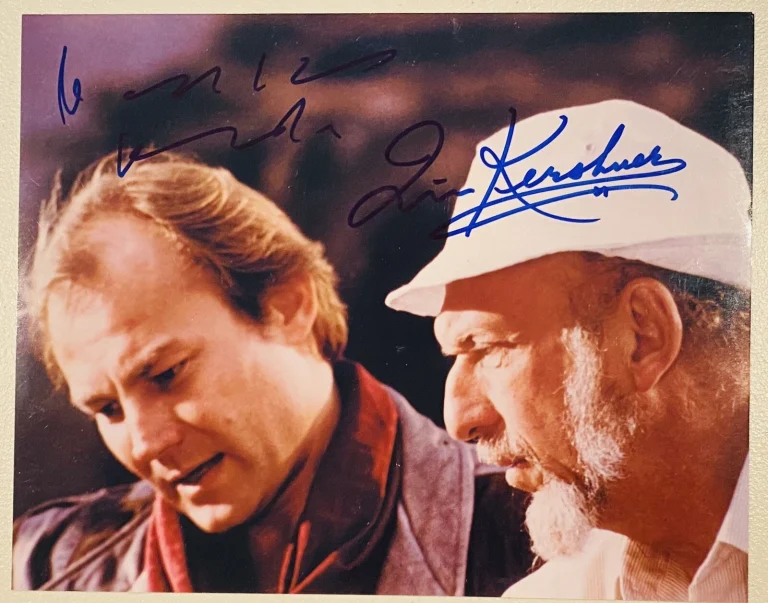 Irvin Kershner & Klaus Maria Brandauer Signed Auto 8x10 Photo BAS LOA James Bond