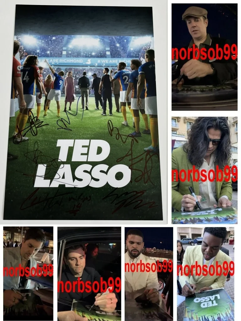 TED LASSO JASON SUDEIKIS PHIL DUNSTER +5 SIGNED 12x18 PHOTO w/EXACT PROOF COA