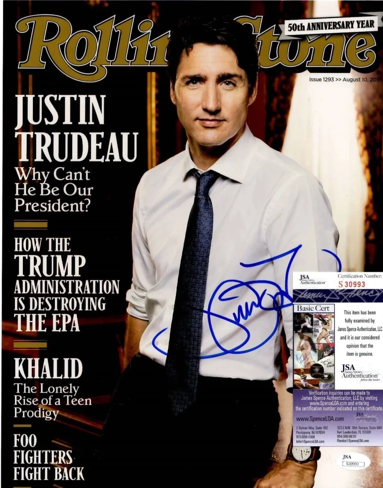Justin Trudeau Signed 11x14 Photo w/ JSA COA #S30993 Rolling Stone Canadian PM